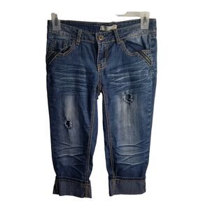 NOBO Jean capris Knee Pants Stretch Low Rise Distressed Women's Size 9